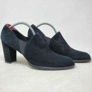 Stuart Weitzman Black Suede Stretch Ankle Bootie